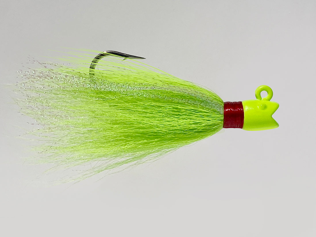 Smiling Bill BucktailDayGlo Green W/ Sparkle Flash – Mr. Bills