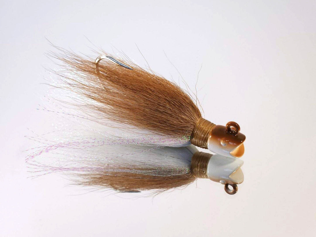 Smiling Bill Bucktail White Brown W/ Sparkle Flash – Mr. Bills Sport Fishing